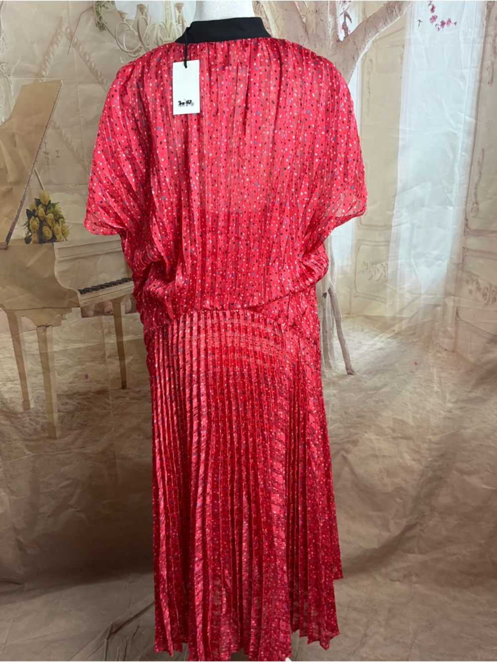 NEW Coach Ted Dot Pleated Fit Flare dress - Picture 8 of 12